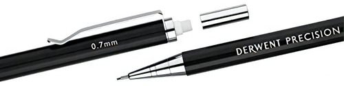 Lápices Mecánicos Derwent 0.7, Barril Metal, Precisión, Hb