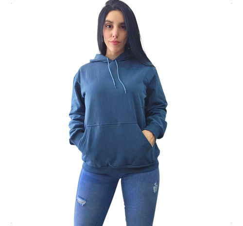 Buzo Canguro Algodón Frizado De Mujer Talle Grande Mc