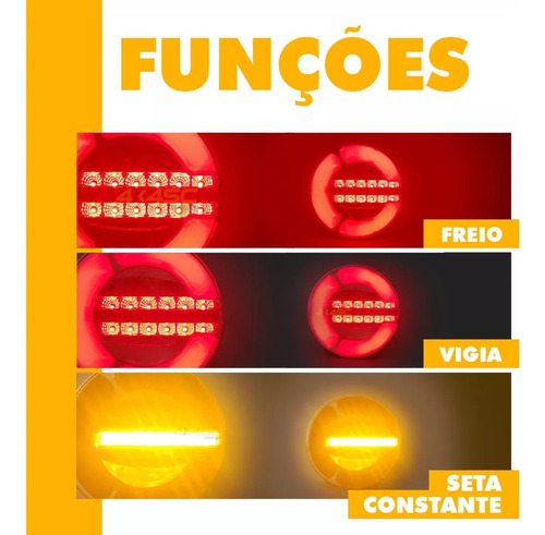 Sinaleira Led Traseira Caminhão Mb 1111 1113 Com Adaptação