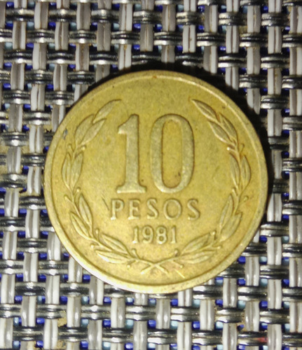10 Pesos Chilenos De 1981, Angel De La Libertad (Usado)