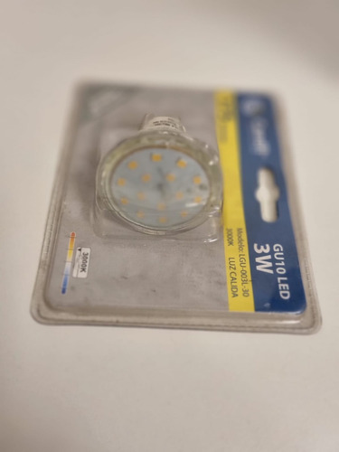 Imagen 2 de 4 de Dicroica Gu10 Led 3w 175 Lúmenes Luz Calida Candil 3000k