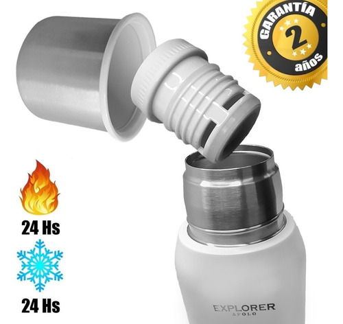 Imagen 4 de 9 de Termo Acero Inoxidable Explorer 1 Lt + Mate 193ml + Bombilla
