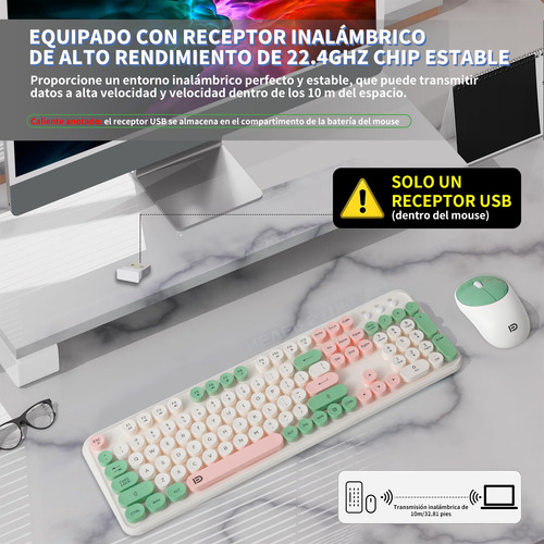 Kit De Teclado Y Ratón Inalámbricos Ergonómicos