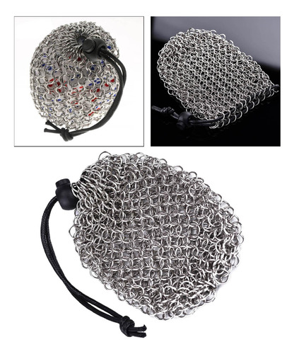 Upgrade Bolsa De Dados Chainmail Aço Inoxidável Grande