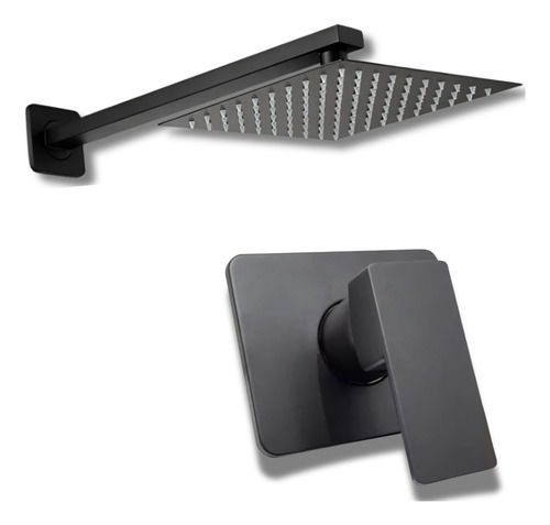 Chuveiro Ducha Banheiro Com Acabamento Registro Preto Docol Cor Preto Fosco