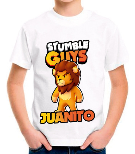 Playera Stumble Guys Para Niños Personalizada Con Tu Nombre 