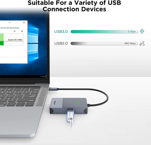 Imagen 4 de 7 de Hub Usb-c - 4 En 1 - 1 Usb-a - 1 Usb-c Pd - 2 Hdmi 4k - Mac