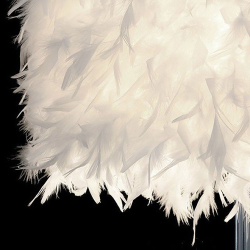 Lámpara De Noche De Mesa Plumas Con Foco Led Para Dormitorio