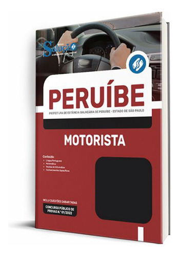 Apostila Prefeitura De Peruíbe - Sp 2022 - Motorista, De Professores Especializados., Vol. Único. Editora Solução Concursos, Capa Mole, Edição Oficial Em Português, 2022