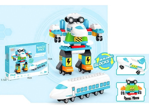 Set Construcción Bloques Tren Robot 71 Piezas Niños