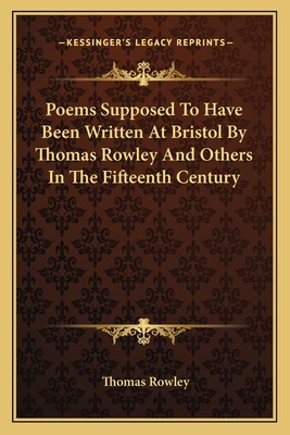 Libro Poems Supposed To Have Been Written At Bristol By T...