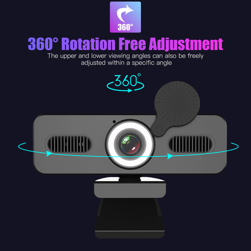 Webcam Hd 1080p Con Micrófono Usb.ángulo Amplio 120°.luz