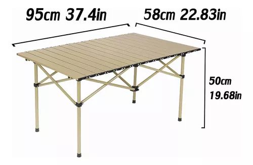Mesa de camping plegable y silla portátil, silla de aluminio para  campamento, mesa plegable pequeña, mesa plegable portátil multiusos, tres  alturas