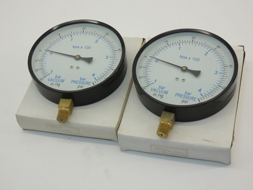 *lot Of 2* Pressure Gauge, -30hg-0-60psi, 4-1/2 Fac Ccs