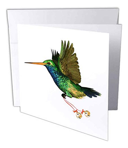 Hummingbird Christmas - Greeting Card, 6 X 6 Inches, Si...
