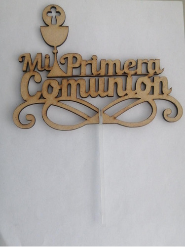 5 Letreros Para Pastel Cake Topper Primera Comunion 02 Mdf 