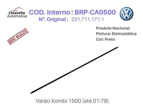 Varão Interno Cambio Kombi 1200 1500 Até 1978