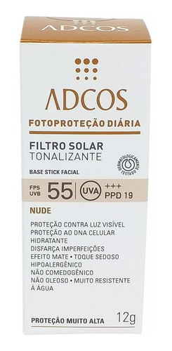 Filtro Solar Tonalizante Fps 55 Base Stick - Adcos Cosm.
