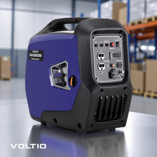 Generador Inverter a Gasolina de Corriente Eléctrica con Capacidad de 4 Litros Potencia de 2000 W Voltaje de 120 V Diseño Compacto Silencioso Inicio de Retroceso Voltio GAS-GEN2000
