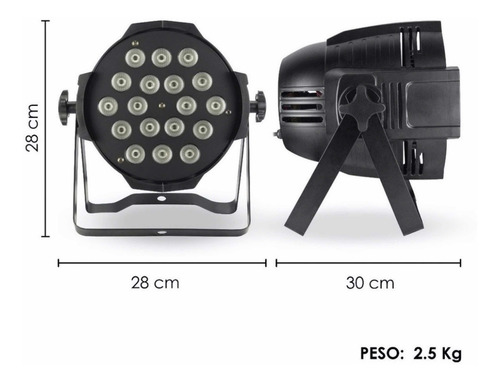 Imagen 3 de 3 de Pack 4 Steelpro Cañones Led Par 18x15w-rgbw-4en1-dmx 1518par