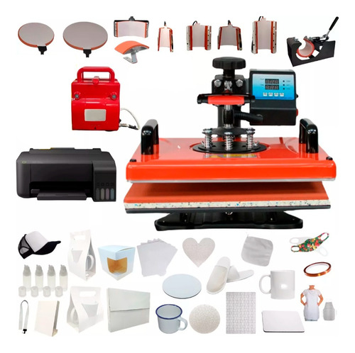 Kit Combo 8 En 1 Tlp 29x38 Sublimar + Impresora +80 Extras