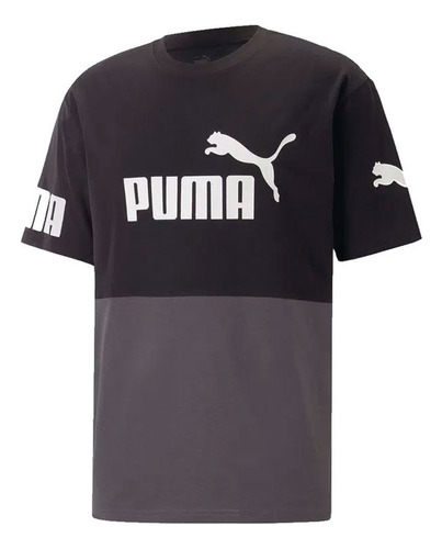 Remera Puma Power Colorblock Moda Ngo/grs Lt/bca Hombre