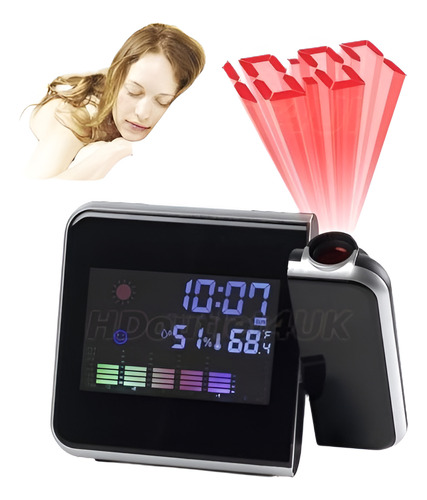 Lcd/led Tiempo Digital Proyector Snooze Despertador/tiempo H
