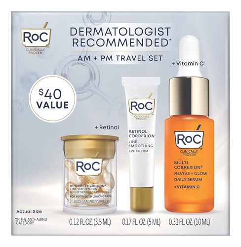 Roc Am + Pm Set De Regalo De Viaje Con Crema Para Ojos Con R