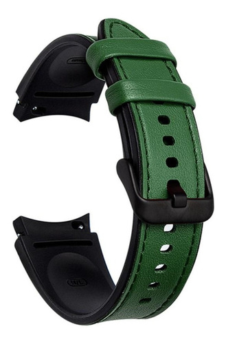 Pulseira Silicone Design Couro Para Watch 4/ Watch 5/ Pro Cor Verde