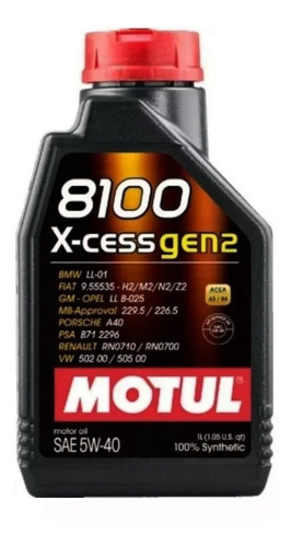 Aceite Motul Full Sintetico 5w40 1 Litro (motul)