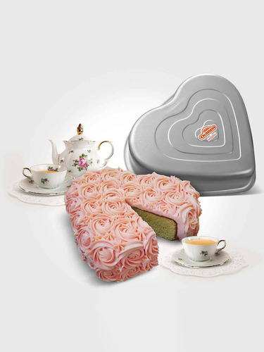 Molde Para Gelatina De Aluminio, Forma De Corazón, 28x6.5cm Color Gris