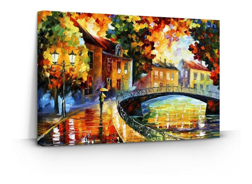 Quadro Leonid Afremov Velha Ponte 60x40 Decorativo Arte Sala