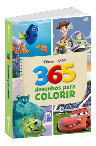 Livro Para Colorir 365 Desenhos Disney Pixar Infantil