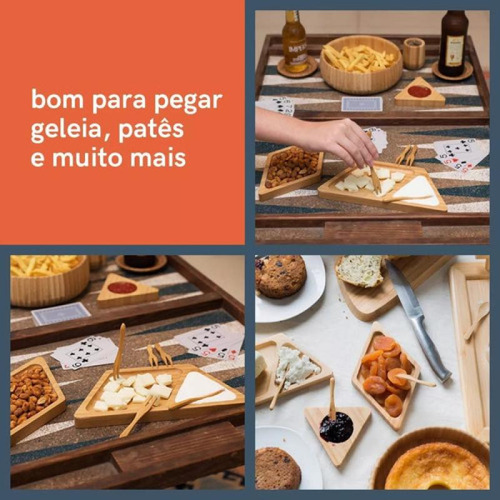 Kit 4 Espátulas De Bambu Para Patê, Manteiga E Geleia