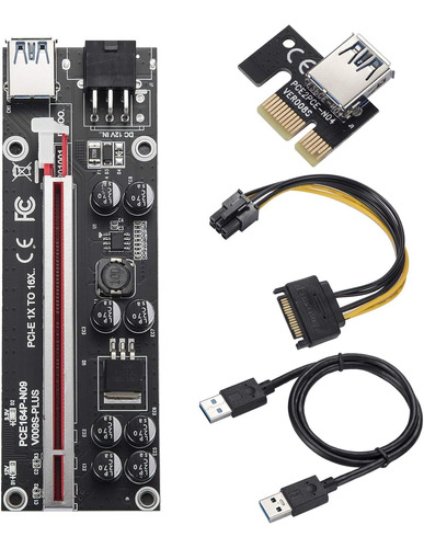 Tarjeta Vertical Pci-e 1x A 16x Con Extensión Usb 3.0 De 23,