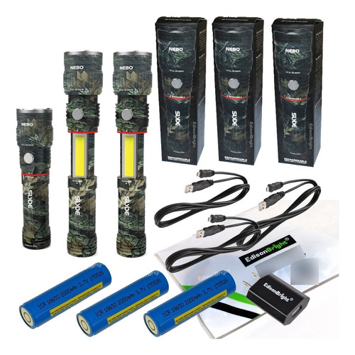 3 Nebo Slyde King 500 Lumen Usb Recargable Linterna Led Camo