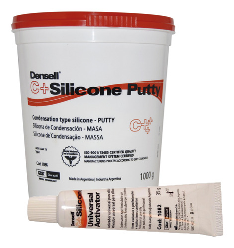 Kit Densell Silicona Putty + Activador Condensación Dental 