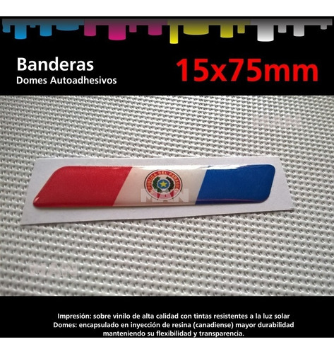 Calcos, Stickers Resinados Bandera Paraguay - Domes
