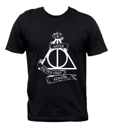 Remera Negra Harry Potter Reliquias De La Muerte Always