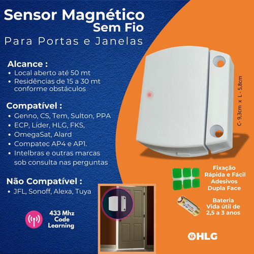 Kit Alarme Config. Wifi App Pro B2 2 Ivp Sem Fio Uso Interno