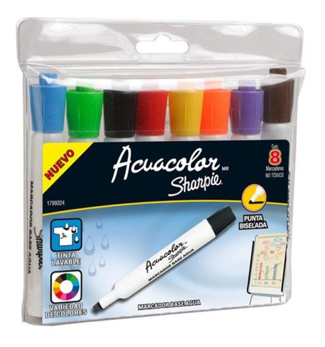 Marcadores Sharpie Acuacolor Blister Con 8 Pzas