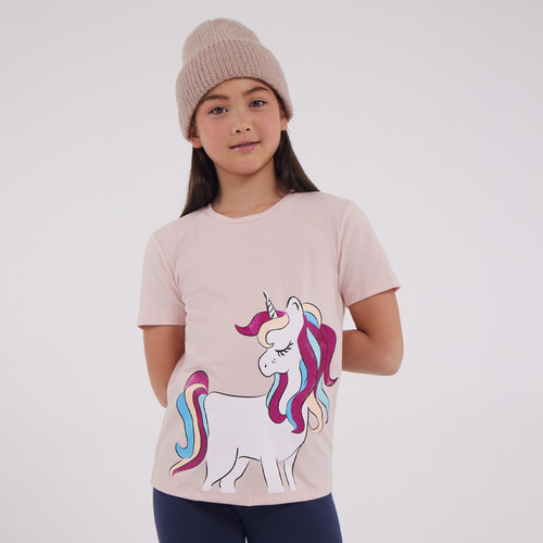 Camiseta Niña Ostu M/c Rosado Poliéster 90090146-20571