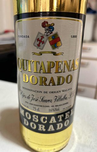 Botella Coleccion Quitapenas Dorado (vacia) Saavedra