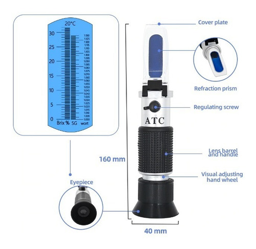 Refractómetro  Medidor Grados Brix
