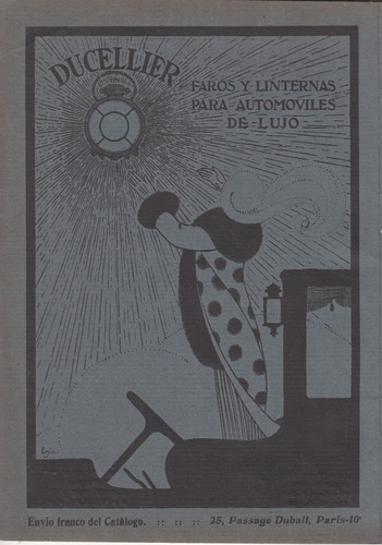 1912 Automoviles Publicidad Vintage Faros Ducellier Francia