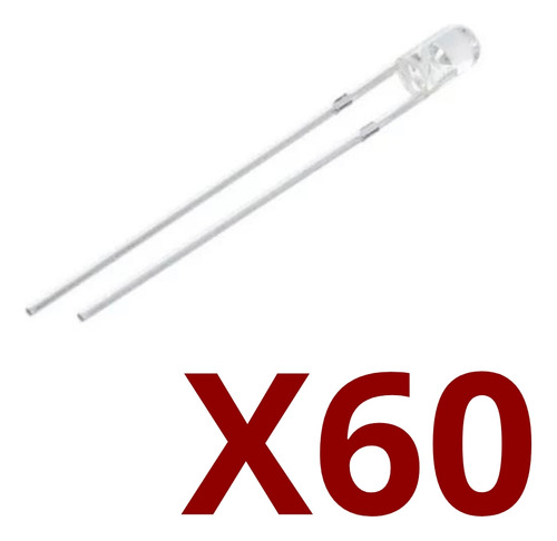 Diodo Led 3mm Estandar Color Blanco 60 Unidades