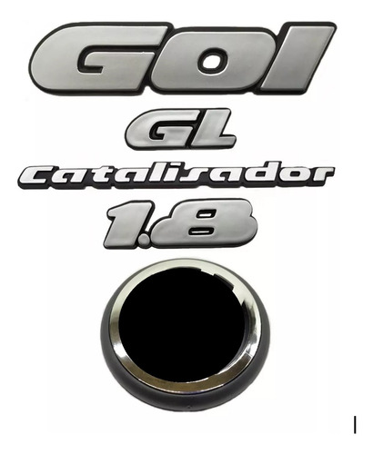 Kit Emblemas Gol Gl 1.8 Catalisador Vw Mala- Gol Quadrado