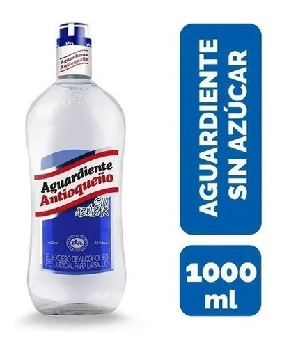 Aguardiente Antioqueño Azul Sin Azúcar 1 Litro (1000 Ml