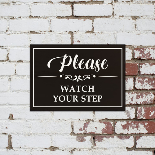 Letrero Pma011 Please Watch Your Step 9 X 13 Cm Mmg