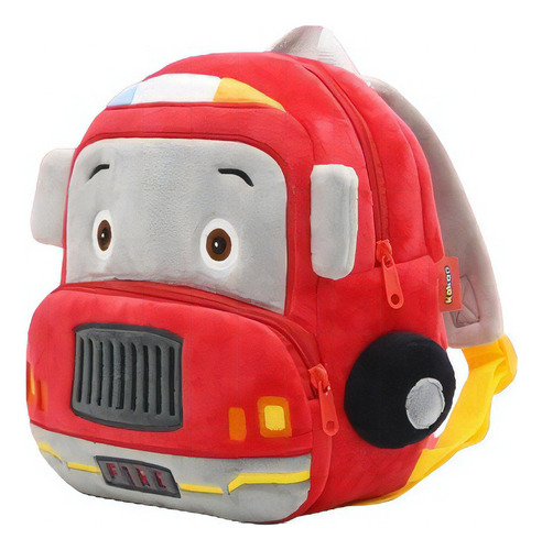 Mochila De Peluche Con Coche De Bomberos Y Coche De Dibujos Animados Color Fire Truck